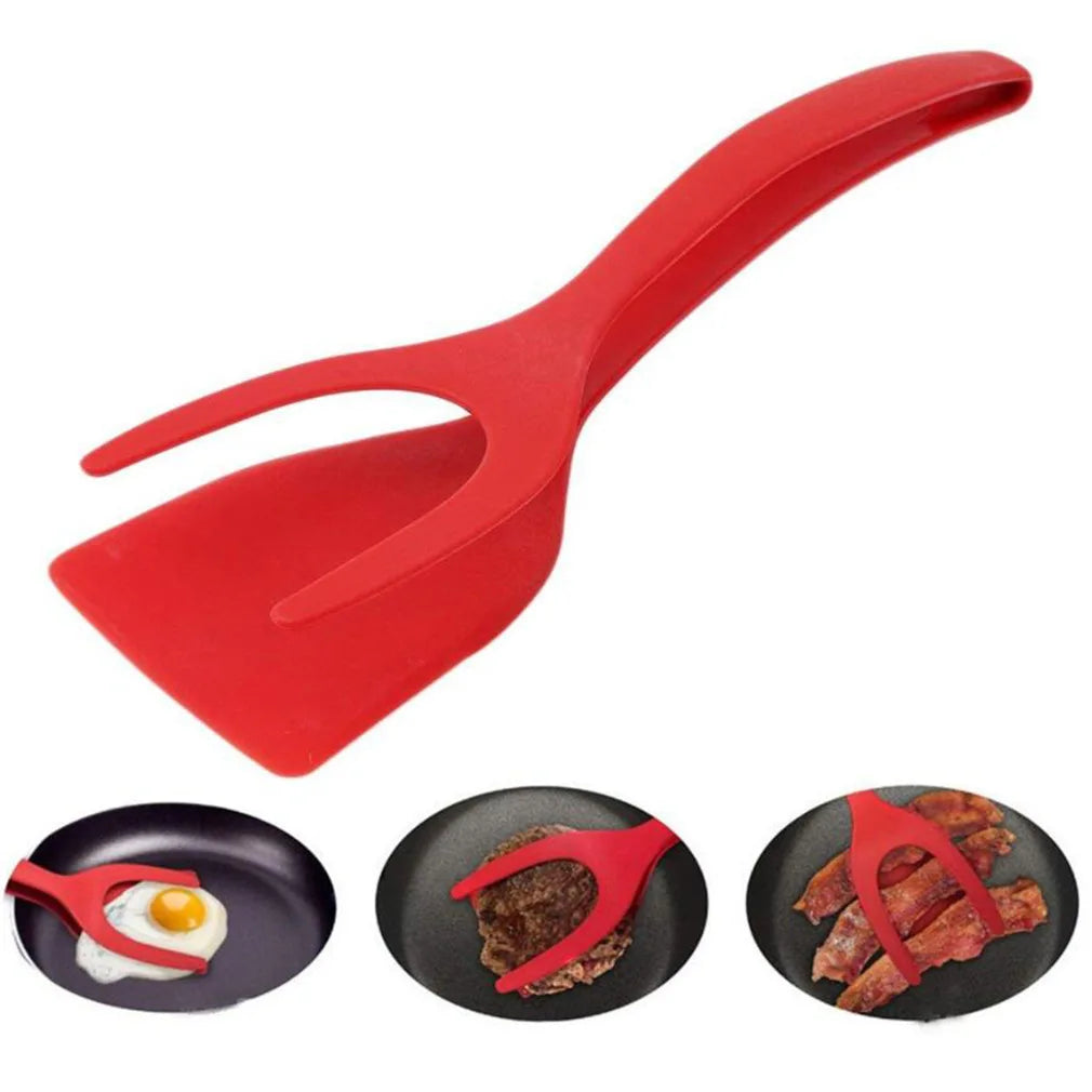 2 in 1 Nylon Heat Resistant Kitchen Cooking Tool Eggs Pancake Fish French Toast Omelet Shovel Grip and Flip Spatula Egg Turne