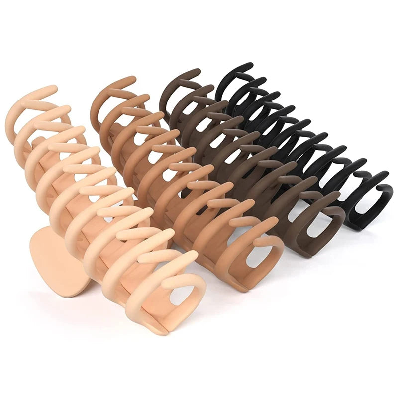 Wholesale 11cm Large Matte Keel Claw Clip Frosted Hair Clamp for Thick Hair European American Gradient Color Made of Plastic