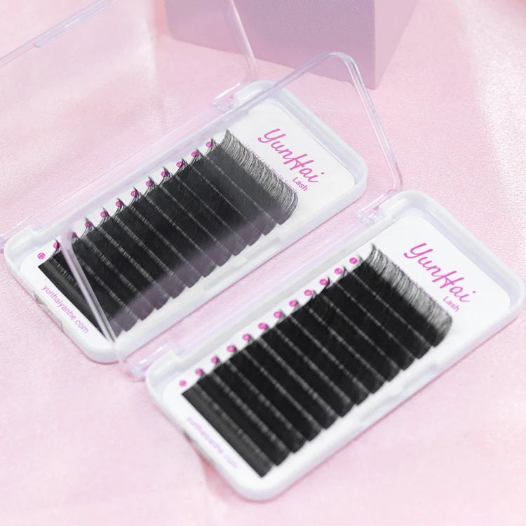 Yunhai Lash Extension Supplies Wholesale Lash Trays Individual Matte Black Cashmere Lash Extensions