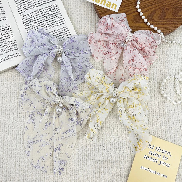 Wholesale Hair Bow Ties Hair Clips Texture Satin Bow Hairpin Girl Hair Accessories for Women Summer Bowknot Hairpins