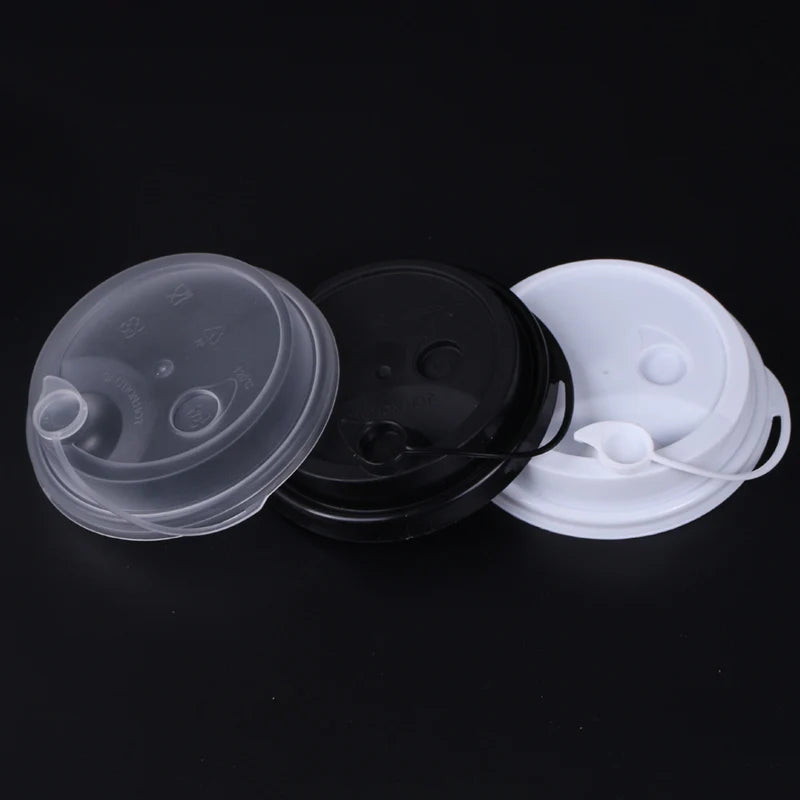 90mm Diameter Manufacturer Hard PP Plastic Transparent Frosted Bubble Tea Milkshake Cup Lids