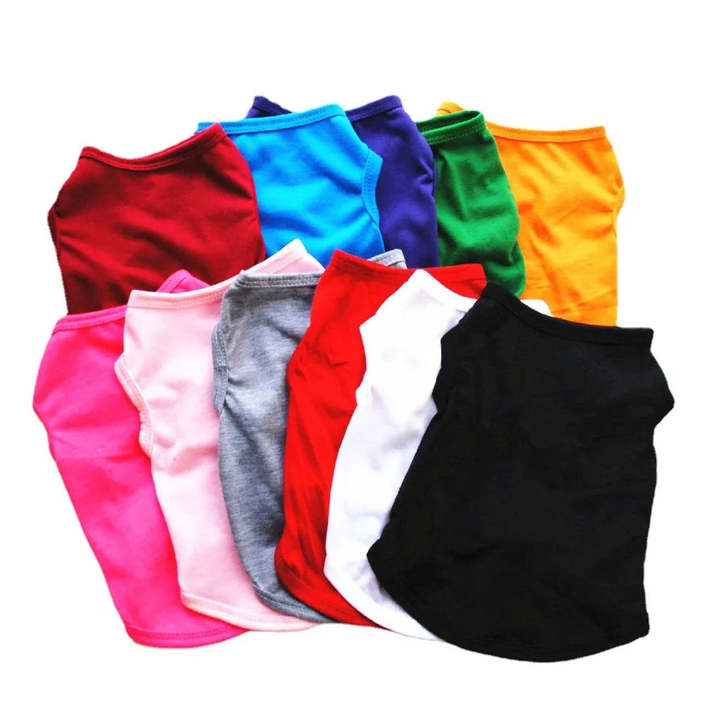 Dog Shirts Clothes  Pet Clothes Solid Clothing Puppy Vest T-Shirt Soft and Thin Blank Shirts Clothes Fit for Small Dog and Ca