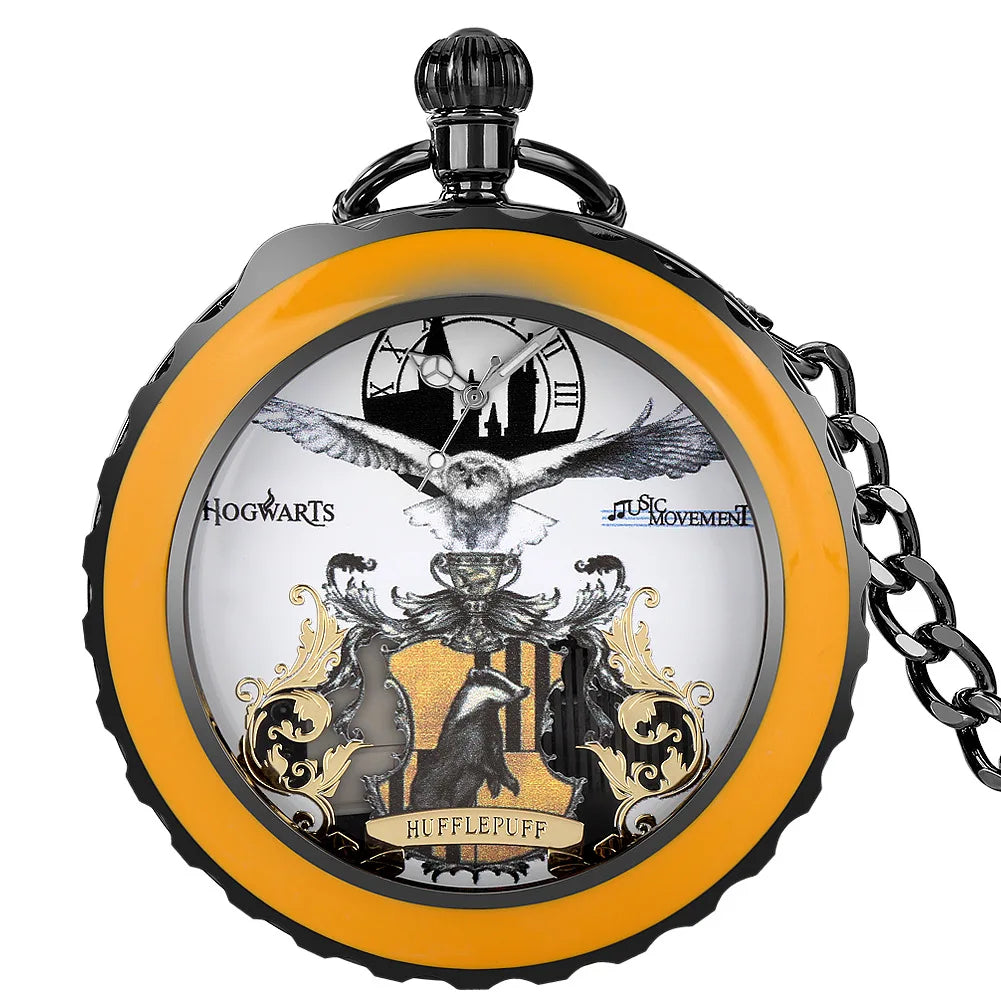 Musical Time Quartz Watch Vintage Hand Crank Playing Music Pocket Watches