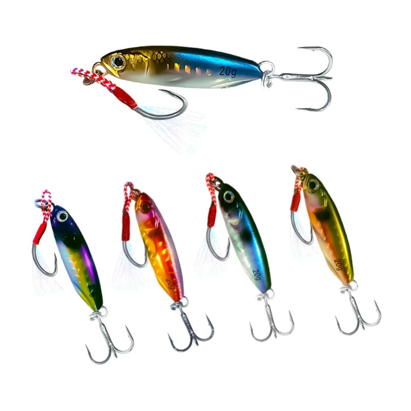 Hot Sale 10g 15g 20g Slow Pitch Shore Metal Jigs Fishing Lure Flat Fall Lead Fishing Jigging Lure