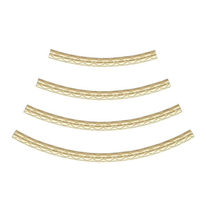 Non Tarnish GF Real 14K Gold Filled 1.5mm Curved Tube Crimps for DIY Jewelry Necklace Bracelet Making Findings Accessories