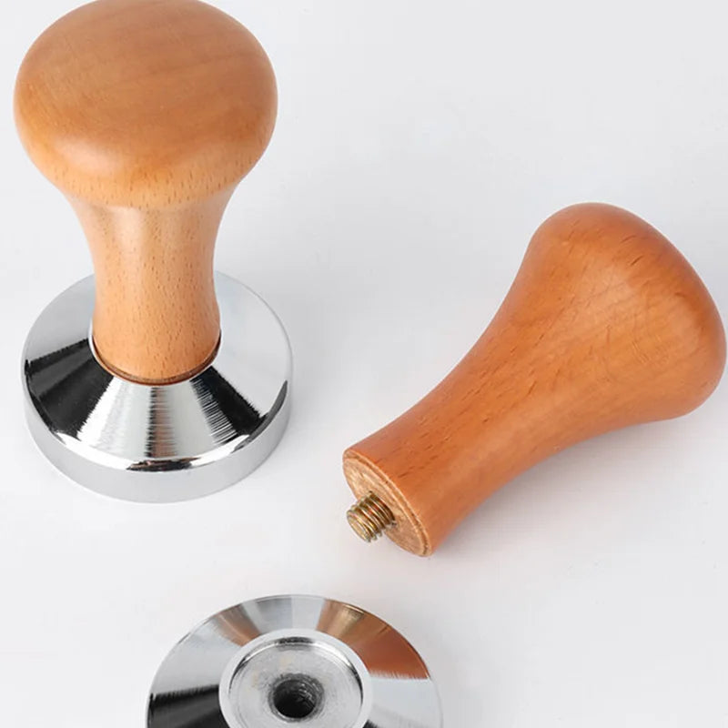 New Product Ideas 2024 Barista Accessories Custom Logo Espresso Powder Press With Wooden Handle Coffee Tamper Espresso Tamper