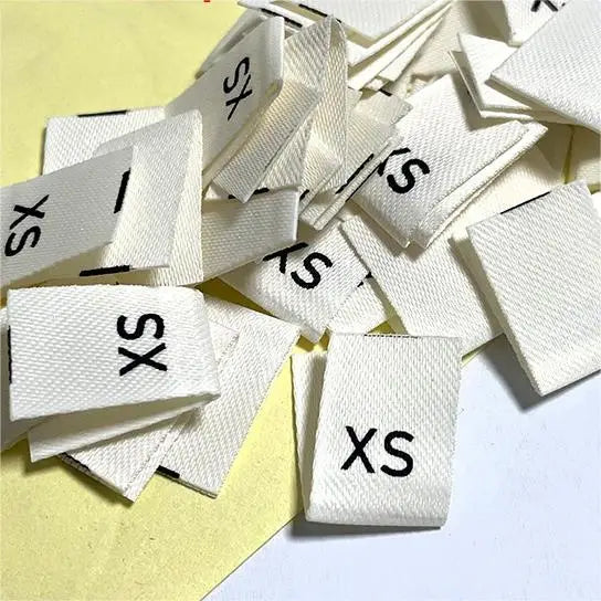 Printed Code Mark Size Extinction Zone Type Size Woven Labels Clothing Size Tag Neck Label for Garment in Stock