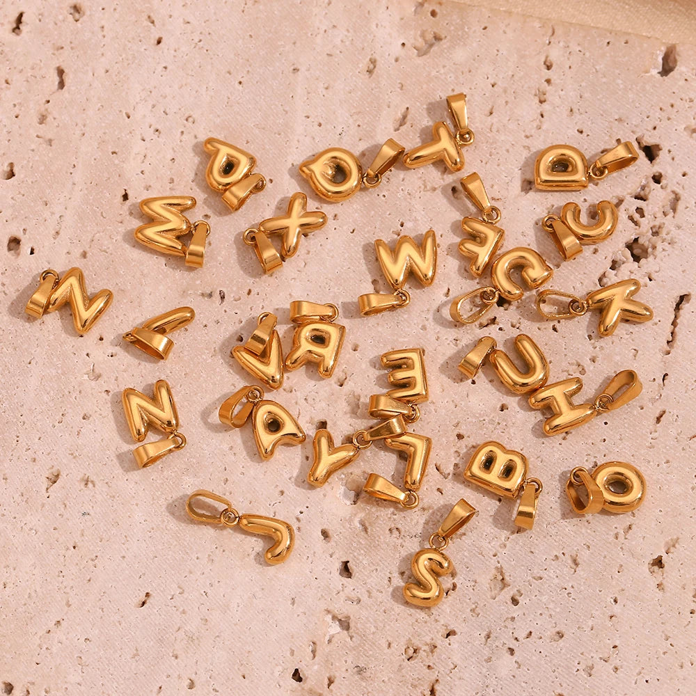 Guarantee Dreamshow 2024 Jewelry New Arrivals PVD Gold Plated Letter Charms Stainless Steel Fashion Jewelry Pendants Charms