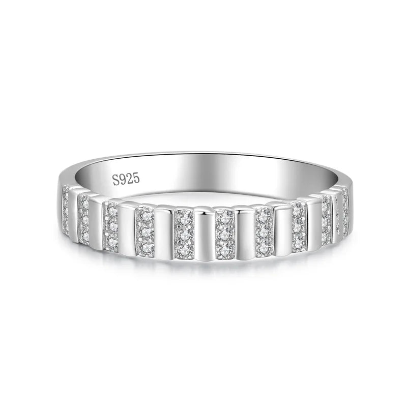 Ada Jewelry Bijoux Tendance Sterling Silver 925 Fashion Girl Finger Band Ring with Zircons