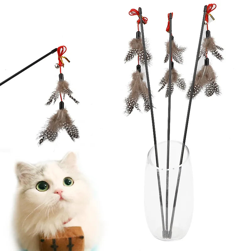 New Design Eco-friendly Cat Teasing Toy Factory Price Felt Sticker with Feather Interactive Toy for Cats