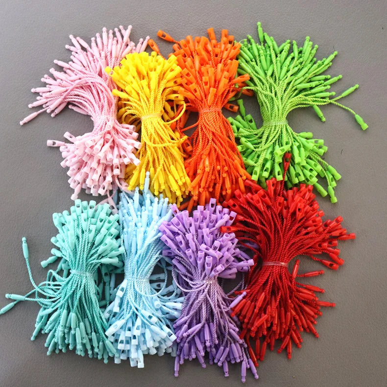 Wholesale Colorful Apparel Hang Tag String Garment Shoes Bag Suitcase Accessories 8cm Length Seal Tag Plastic Seal String