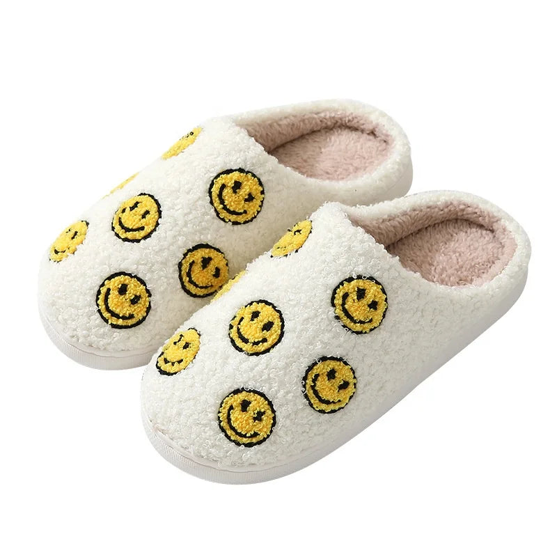 New Fashion Winter Indoor Ladies Shoes Soft PVC Lining Faux Fur Warm Slippers Home Couple Flat Heels Warm Plush Slipper Women