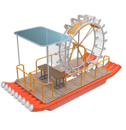 Water Plastic Solid Big Wheel Bamboo Raft Electric Pedal Roller Manuel Boat