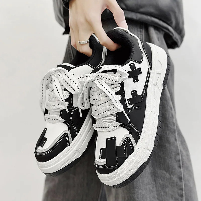 Newest Trendy Breathable Mesh Running Sports Shoes Men's Casual Board Shoes Fashion Lace up Sneakers for Men