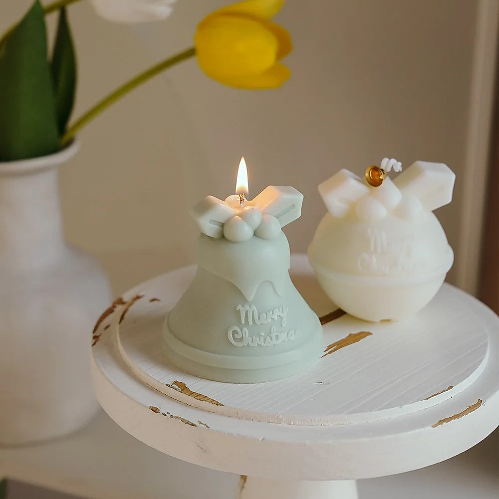 Home Decoration Creative Christmas Gifts Hand Bells Candle Round Bell Scented Candles