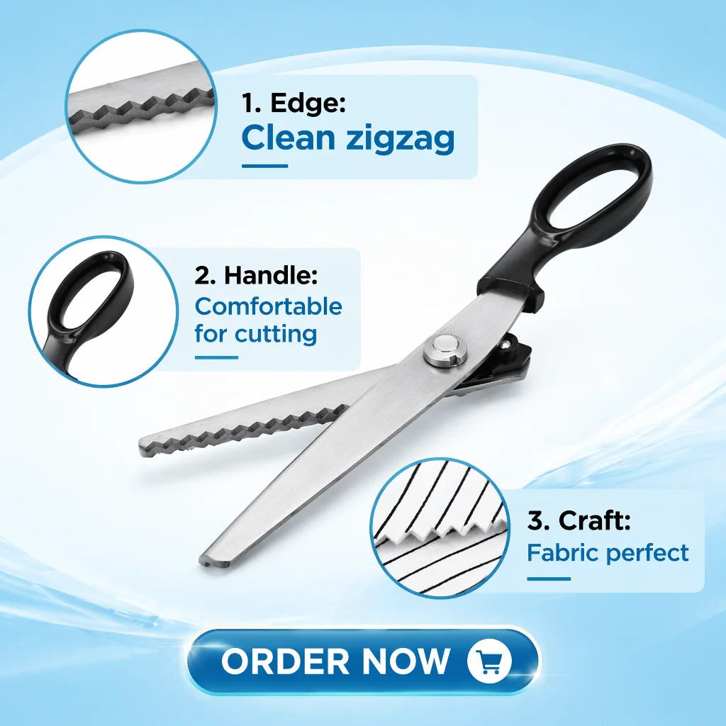 Factory Direct Household Stainless Steel Fabbic Scissors Good Price Pinking Scissors for Cloth Lace Cutting Office Paper Cut