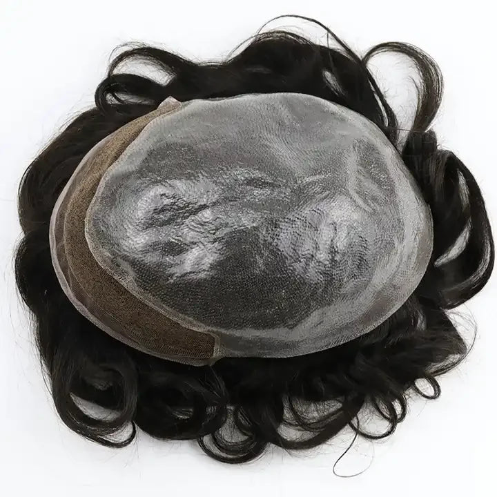 Remy Human Hair Pu with Lace BIO Base Toupee for Men
