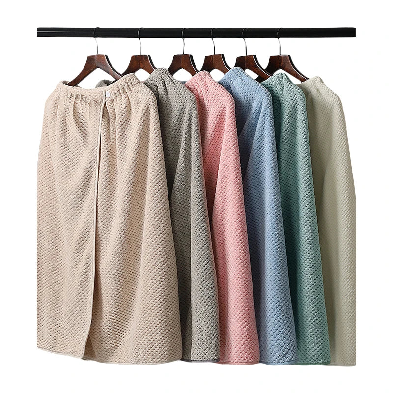Women's Wearable Microfiber Bath Skirt Dress Quick Drying Robe for Spa Use Large Size Body Wrap Towel for Bath & Tub