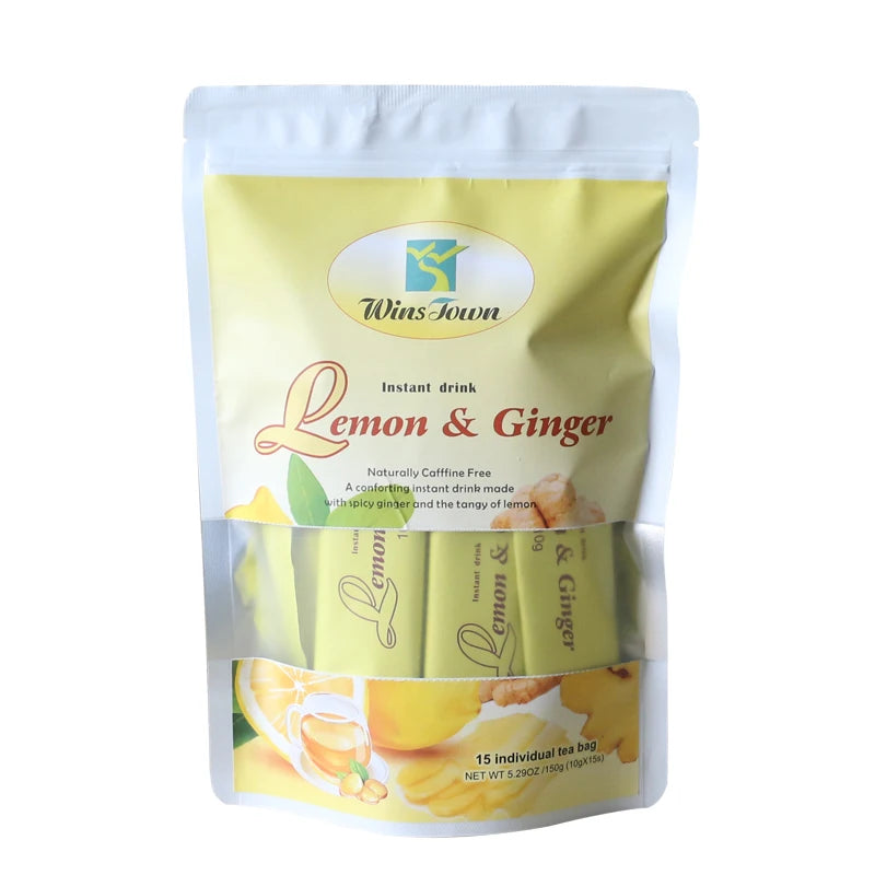Custom Winstown Vitamin Nutrition Lemon Ginger Tea Detox Beauty and OEM Instant Drink Natural Lemon Ginger Tea