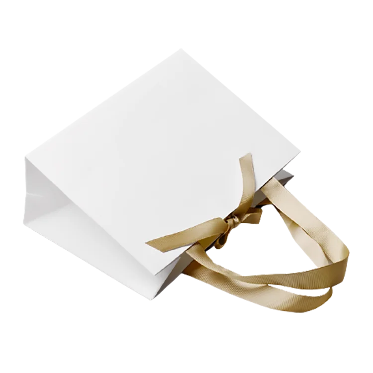 China Wholesale Handmade Art Paper Customizable Color & Size Shopping Gift Bags with Hand Length Handle and Hot Stamping