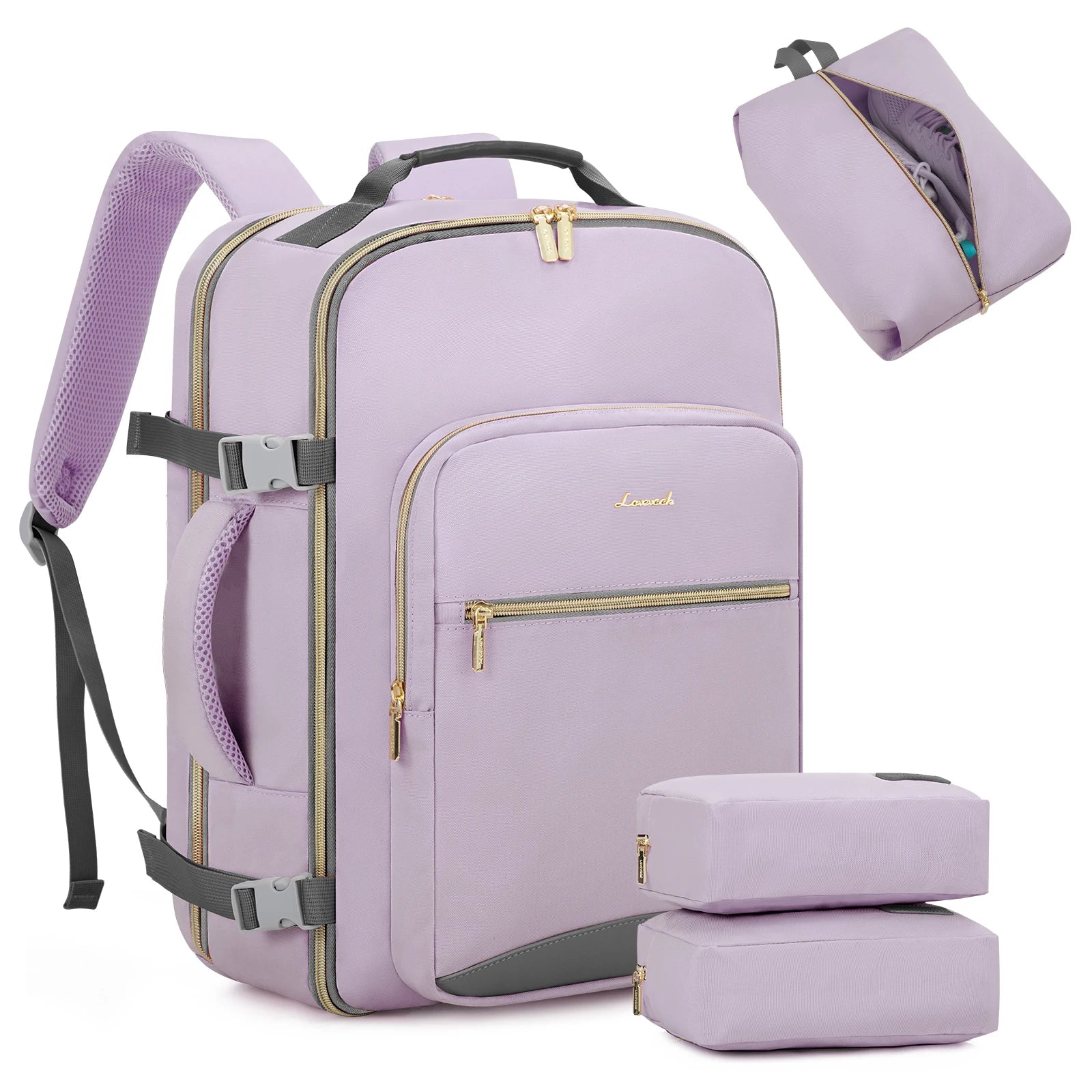 LOVEVOOK 2024 New Style Multifunctional 40L Travel Laptop Backpack Bags Large 4pc/set Fashion Business Outdoor Backpack  Unis