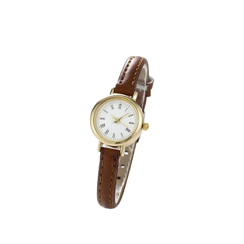 2024 New Vintage Minimalist Thin Leather Strap Scale Quartz Watch Wholesale Quartz Watches for Women