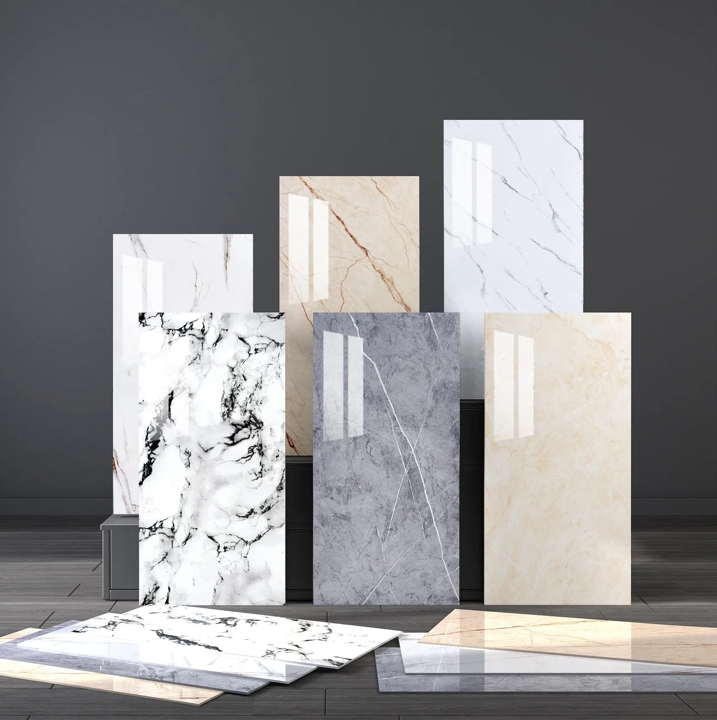 Self-adhesive Waterproof and Moisture-proof Bathroom Marble Sticker Refurbishment Background Wall Wallpaper