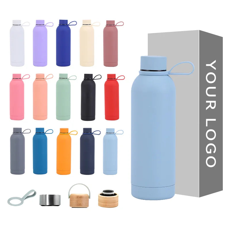 Flask Stainless Steel Sport Water Bottle Termos White Steel Water Bottle Stainless Steel Water  Flask Bottle Drinking