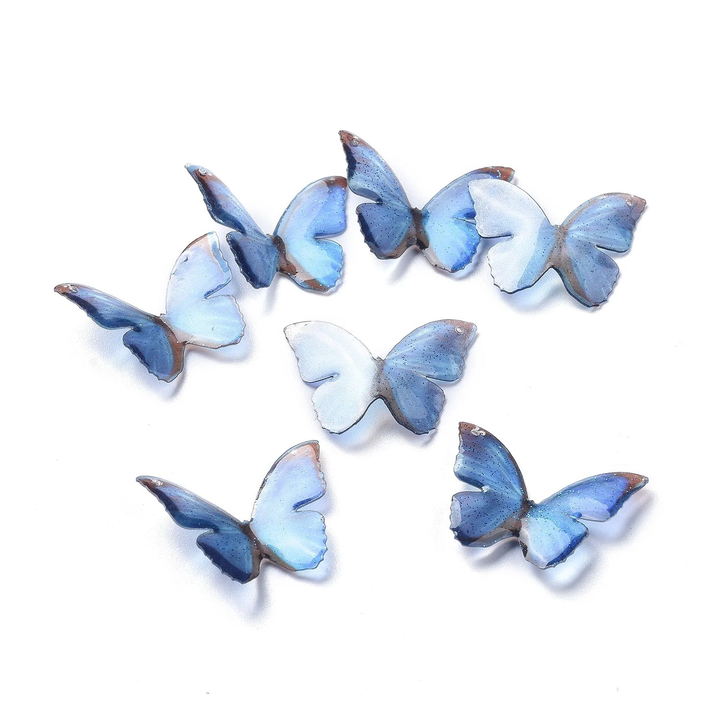 Pandahall 20 Pcs 3D Printed Blue Acrylic Pendants