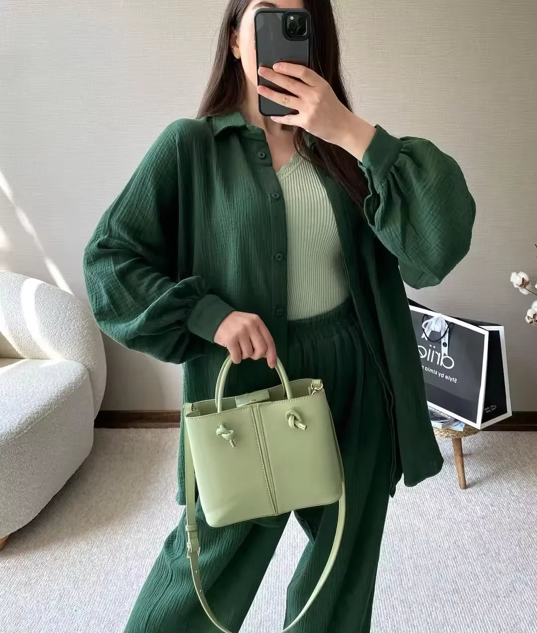 2024 Fashion Office Muslim Modest Abaya Sets Crepe Abaya Casual 2 Piece Set Islamic Clothing for Women