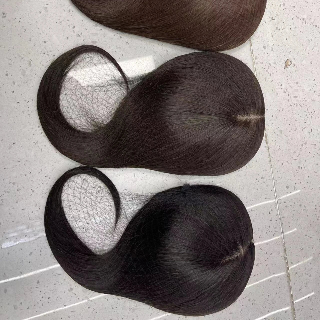 Silk Skin Base Human Hair Topper 100% Virgin Human Hair Piece With Clips in Natural Scalp Free Part