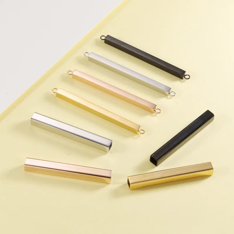 Mirror Polished Blank Bar Necklace Pendant Silver/Gold/Rose Gold Stainless Steel Bar Pendant With Custom Logo