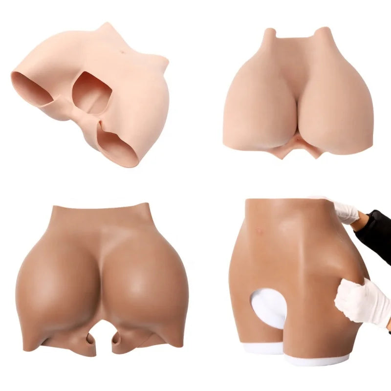 High Waist Silicone 1.2cm Big Buttocks and Hips Enhancement Shapewear for African Woman Realistic Cosplay