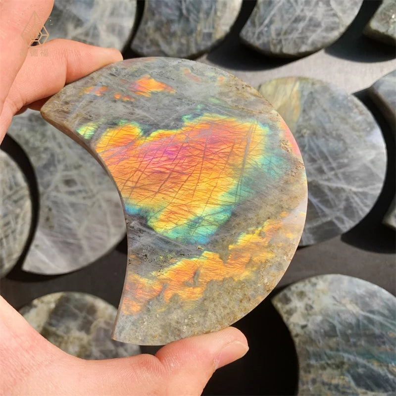 Kindfull Wholesale Crystals Stones Natural Purple Labradorite Moon for Crystals Healing Stone