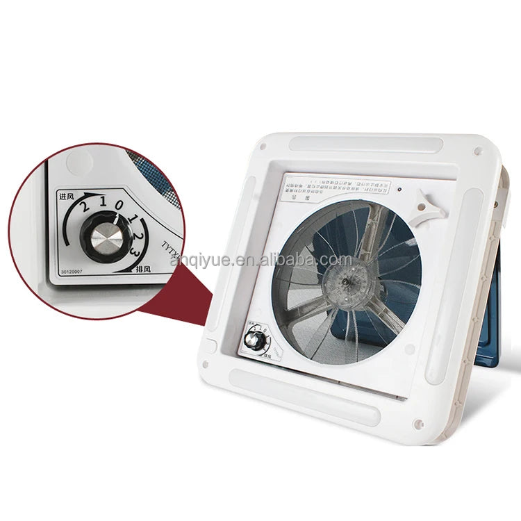 3-speed Adjustable Exhaust Fan Rooftop Vent with LED Light for Camper Van 4x4 Trailer