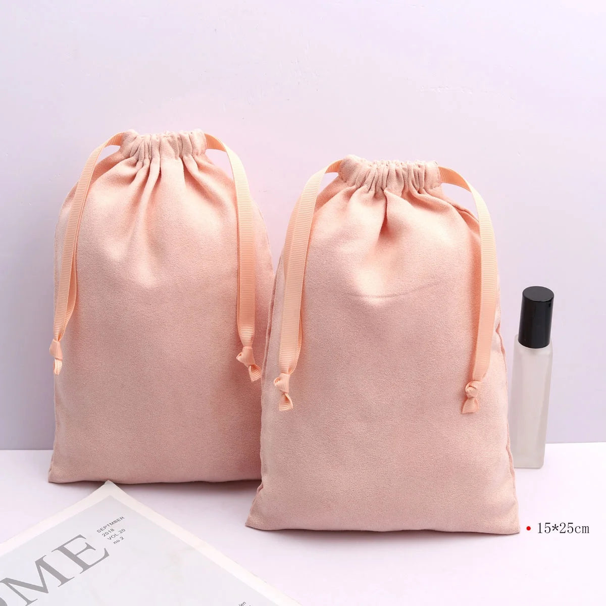 Luxurious Suede Jewellery Drawstring Pouch High End Soft Microfiber Cosmetic Gift Packing Dust Suede Bag