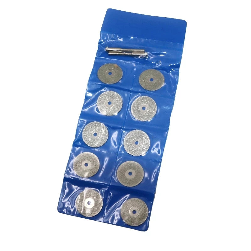 10Pcs 22mm 16-60MM Mini Sharp Diamond Cut Off Rotary Tool Cutting Disc Disks Tools Accessories for Dremel Wheel With 2Pcs Rod