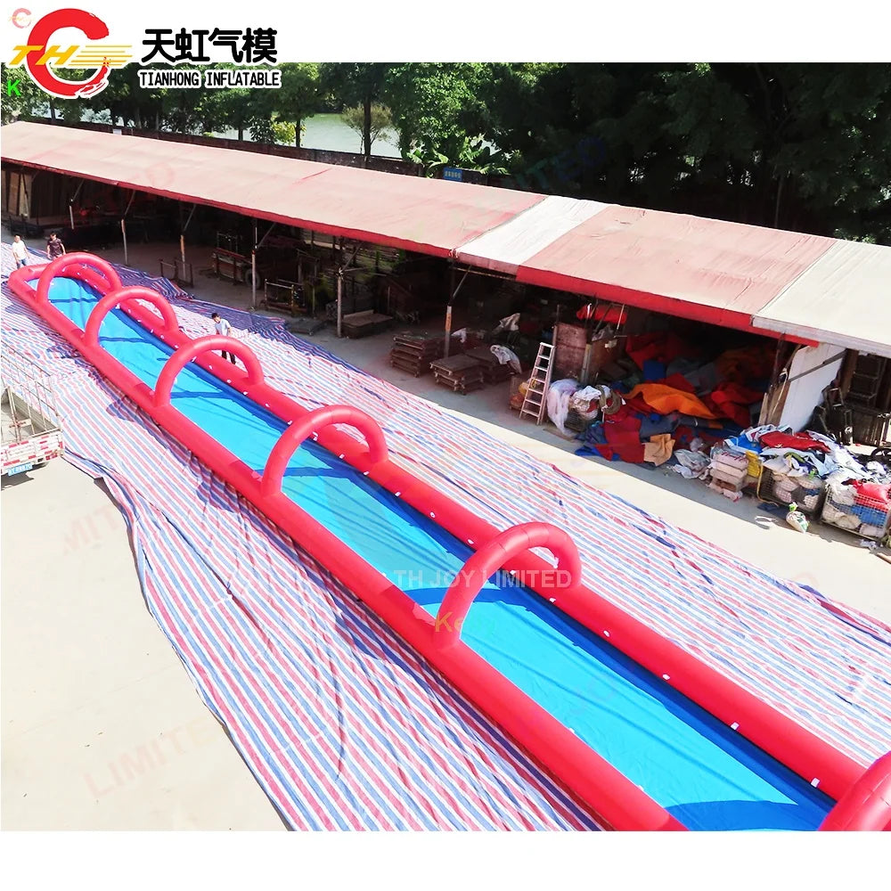 Free Shipping 30x3m Inflatable Water Slide Red Inflatable Water Slip n Slide for Summer Playground