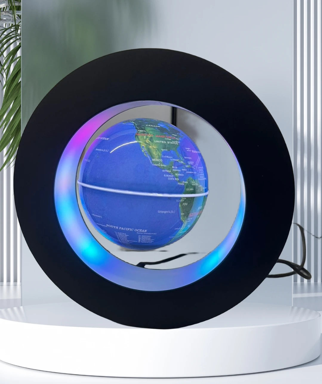 O Shape Levitation Magnetic Floating 3inch Globe Lamp Light Display Racks for Decoration Gift Home