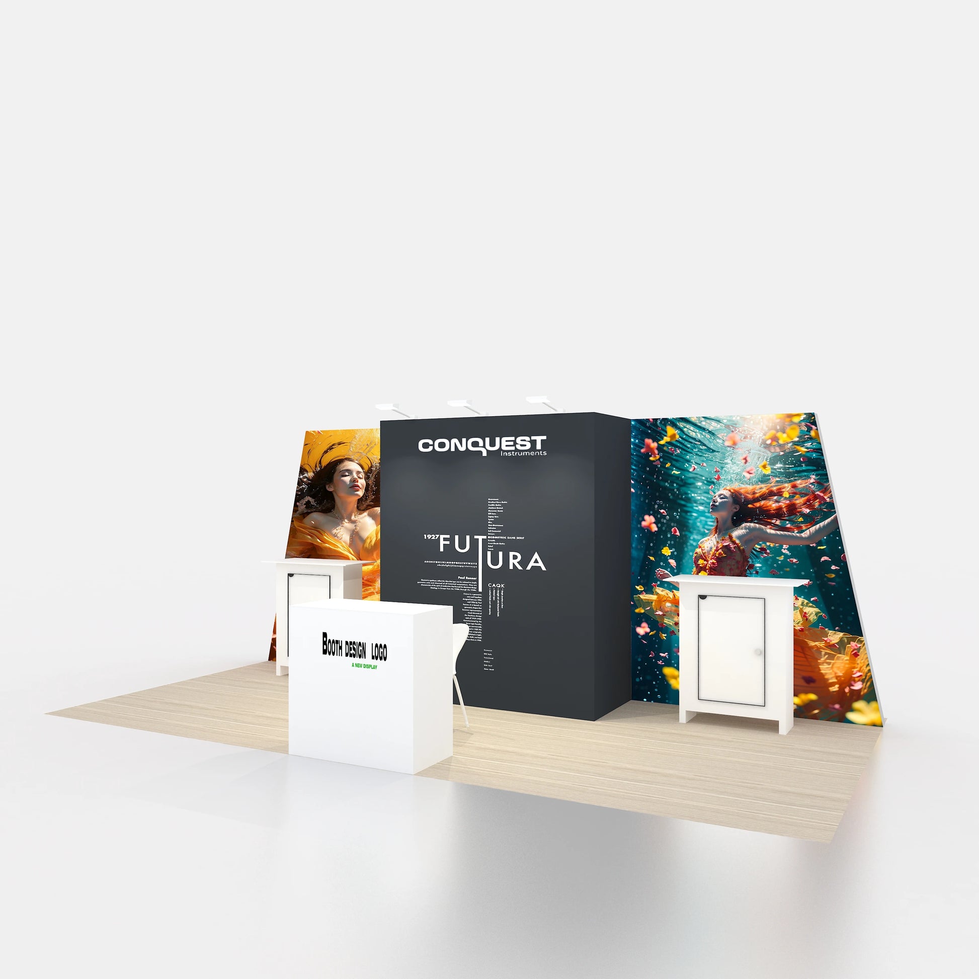 Portable Easy Assemble Backlit Exhibition Display Aluminum Frame Led Fabric Light Box Trade Show Booth Modular Exhibition Boo