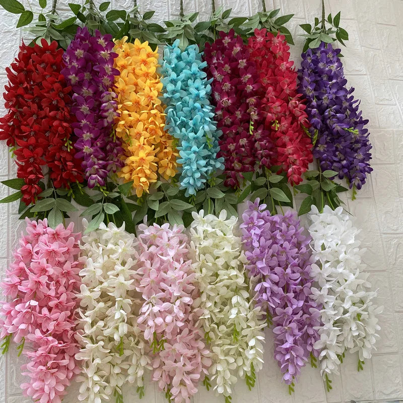 Wholesale  5 Forks  Artificial Silk Wisteria Hanging Daffodils Flowers for Ceiling Decor