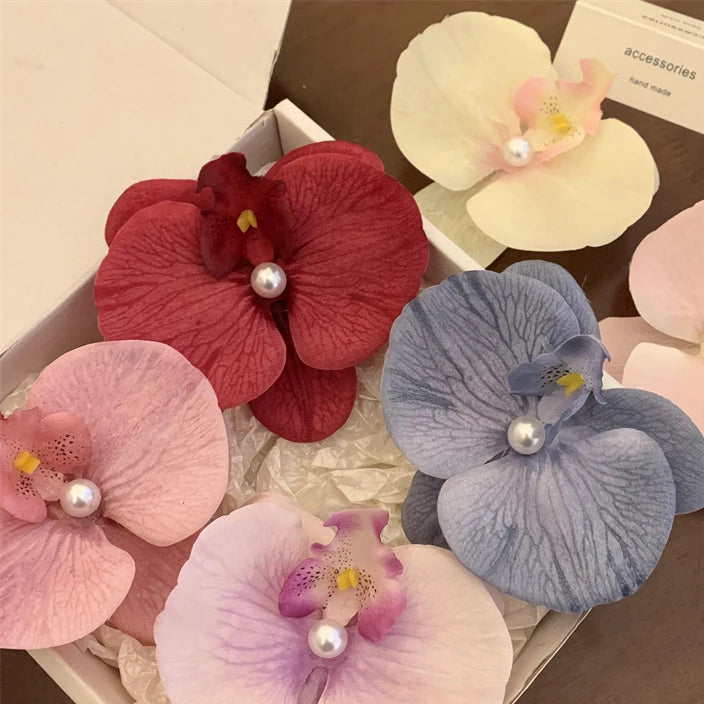 New Super Immortal Phalaenopsis Pearl Hair Clip Duck Billed Clip