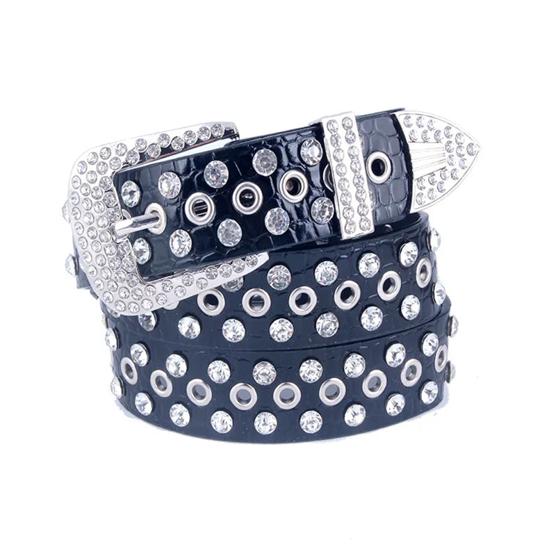 Korean Version Diamond-Encrusted Women's Decorative Belt Alloy for Buckle Direct Factory Fashionable Crystal Rhinestones Ladi