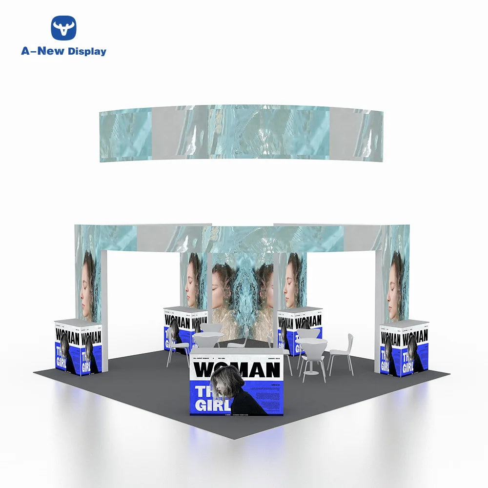 New Style Trade Show Display Custom Made Exhibition Booth Aluminum Alloy 20x20ft Heat Transfer Printed Flight Case Model