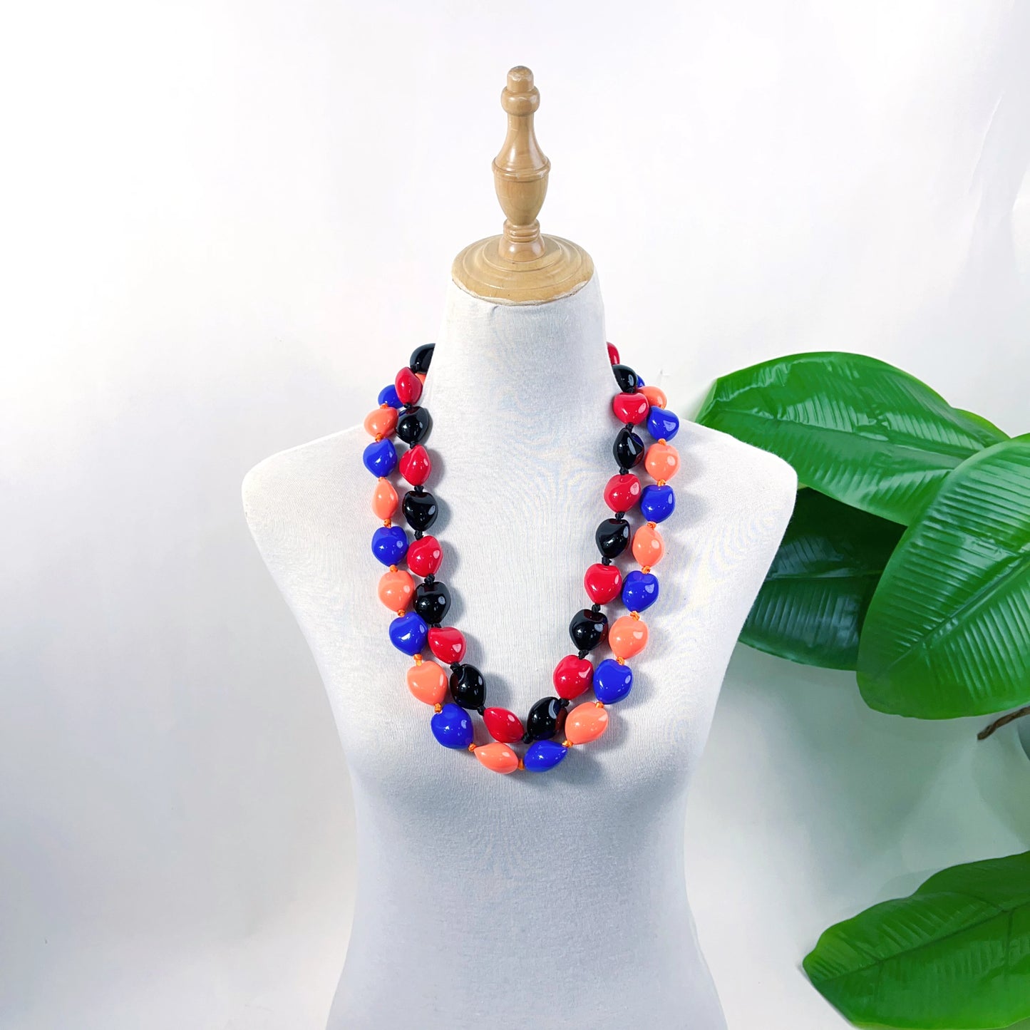Graduation 31.5 Inches Tropical Artificial Acrylic Hawaiian Kukui Nut Ribbon Leis Necklace for Wedding