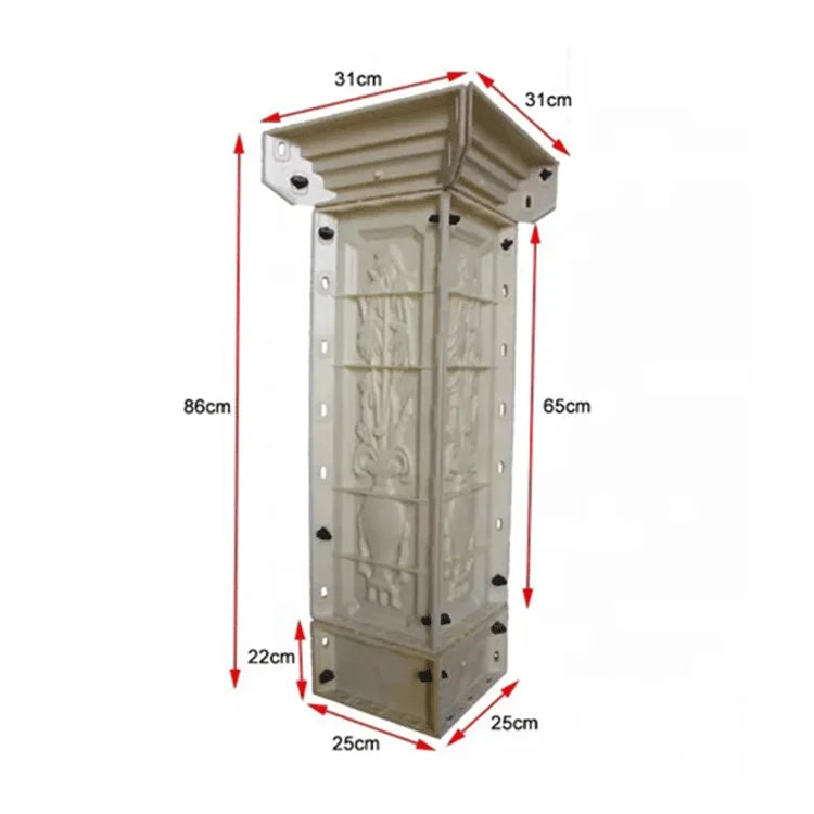 European Style ABS Plastic Decorative Concrete Moulds Column and Roman Pillar for Sale