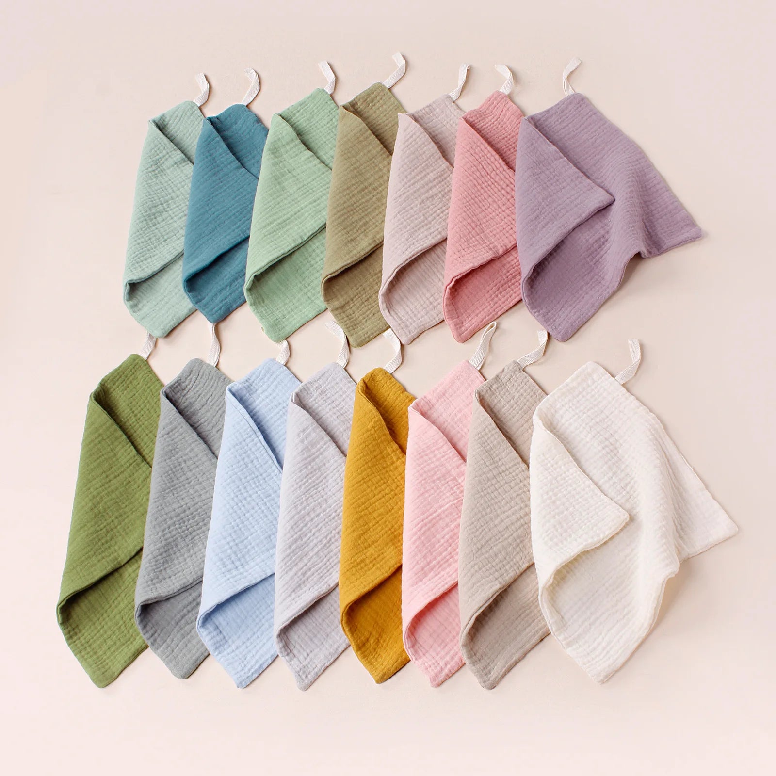 Wholesale Newborn 100% Cotton 4 Layers Soft Baby Washcloths Gauze  Muslin  Baby Drool Bibs Burp Cloth