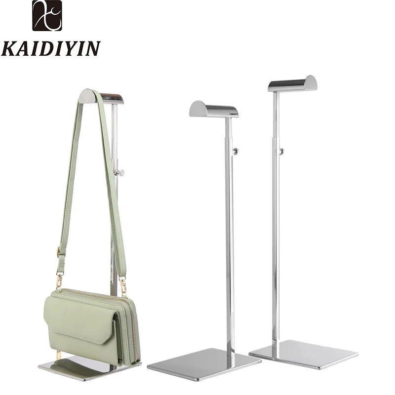 Adjustable Gold Stainless Steel Handbag Display Stand Holder Racks Thickened Handbag Holder Display Racks