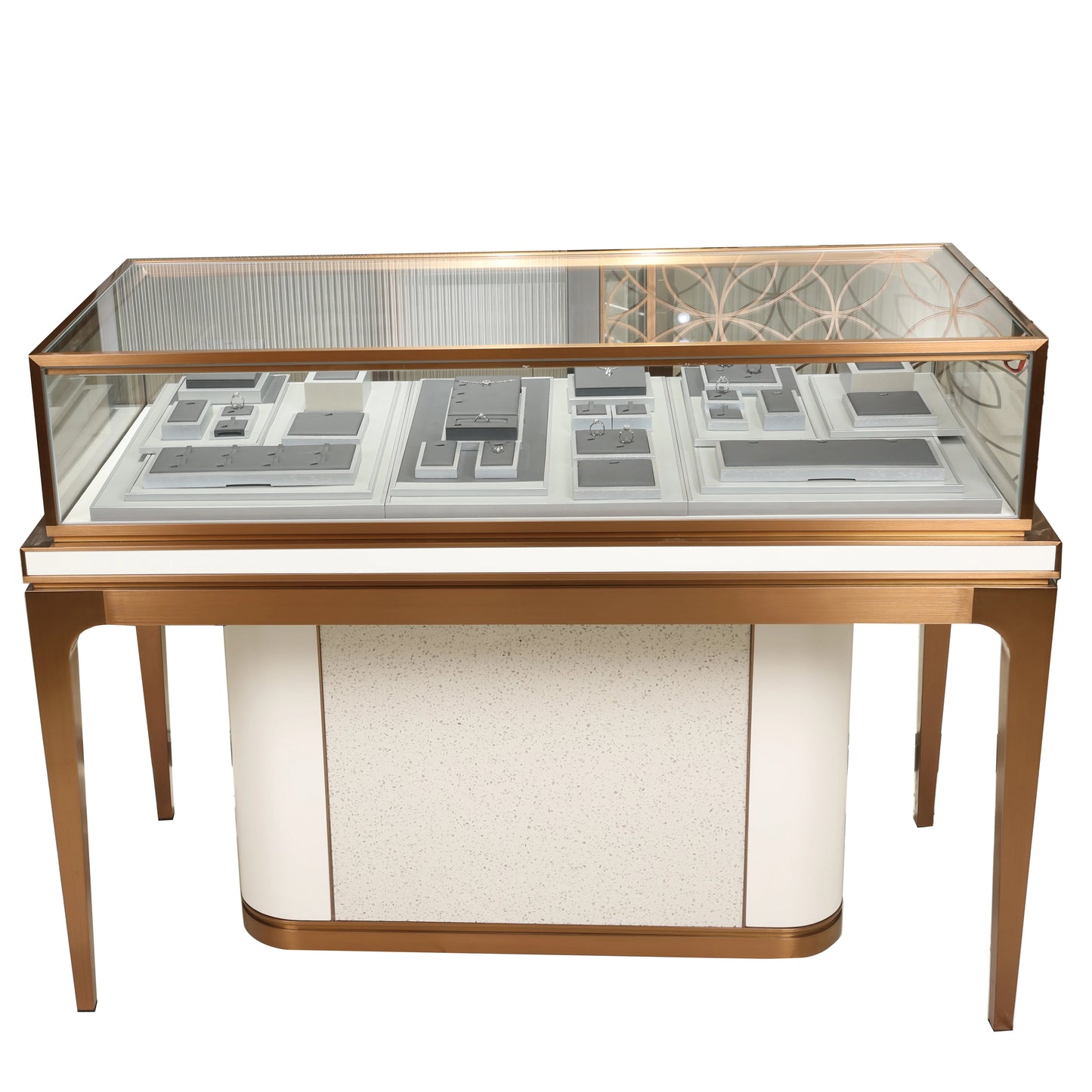 High-End Tower Showcase Free-Standing Custom  Jewelry Showcase Jewelry Store Showroom New Design