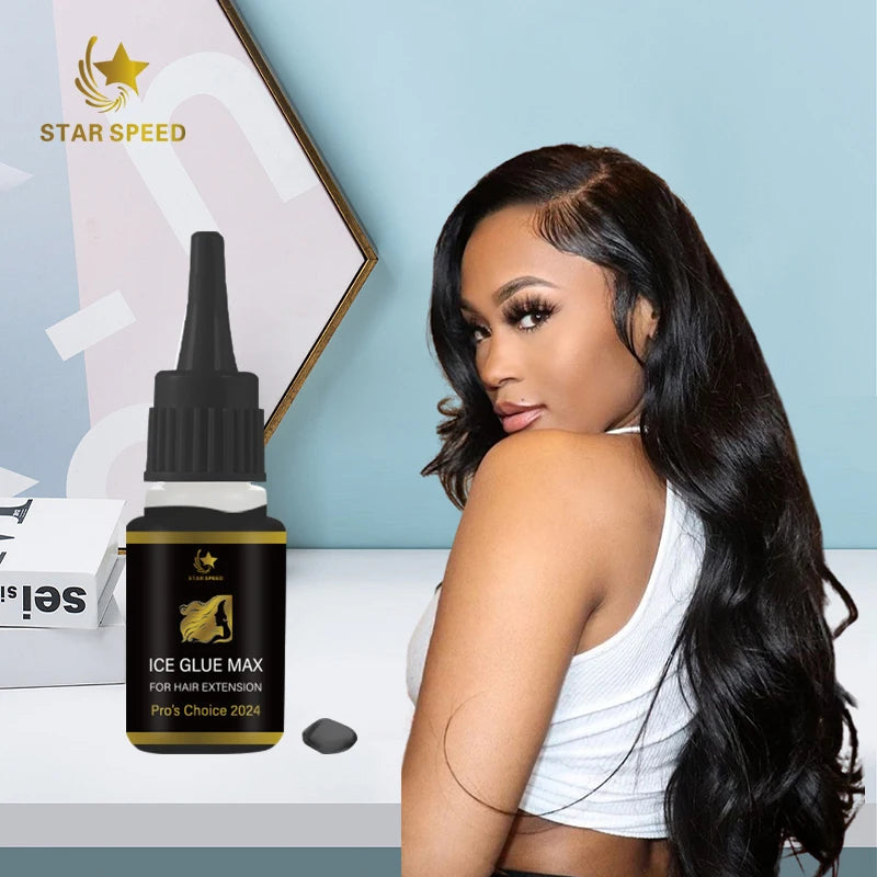Star Speed Ice Natural Hair Extension  Black  Gel  Ice Extensions Hair Gel Human Hair Ice Extensions Black  Gel